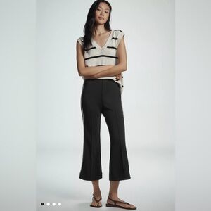 Maeve/Anthropologie Fitted Track pants in Black/White Size S. NWT